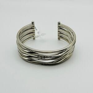 NWT Torrid Pave Multi Line Cuff Bracelet Silver Tone